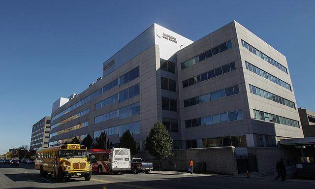 General view of the University Hospital where a nurse is hold in isolation for Ebola symptoms in Newark, New Jersey