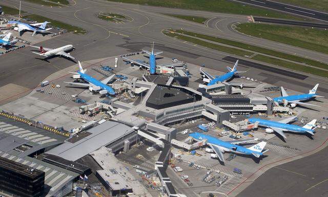 FILE PHOTO: KLM aircraft are seen on the tarmac at Schiphol airport near Amsterdam