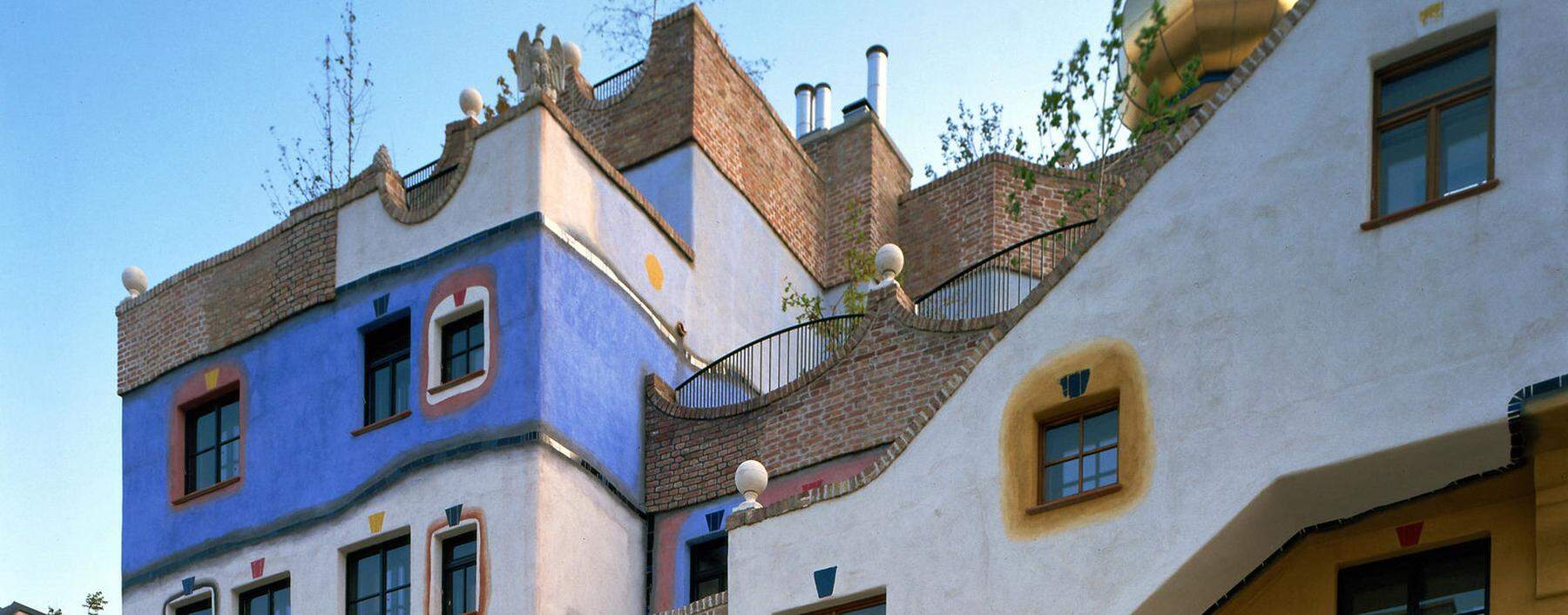 Hundertwasserhaus in der Wiener Kegelgasse, 1985.