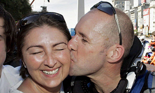 Terry am 2.1.2009 mit einem Fan