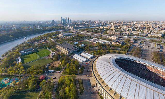 WM 2018 Sportstaette Olympiastadion Luschniki Moskau Aerial image of Luzhniki Stadium Moscow Rus