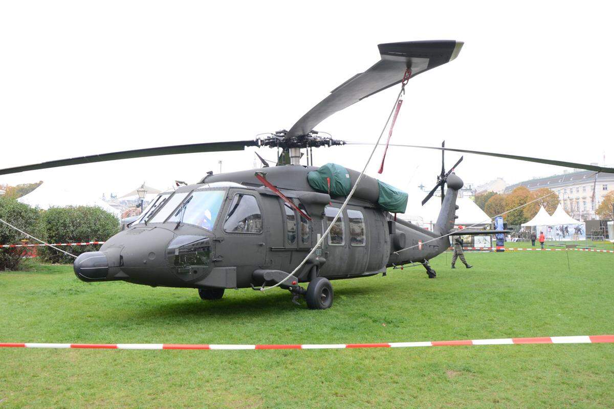 ... zwei zwei S70 Black Hawk (Bild), eine Agusta Bell 212 und eine OH 58.