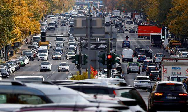 FILE PHOTO: Cars are seen at Kaiserdamm street in Berlin