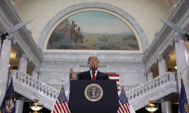 U.S. President Trump delivers speech at Utah State Capitol in Salt Lake City, Utah