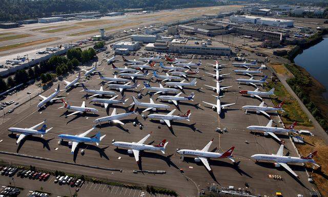 Zwischengeparkte Boeing 737 MAX-Maschinen in Seattle