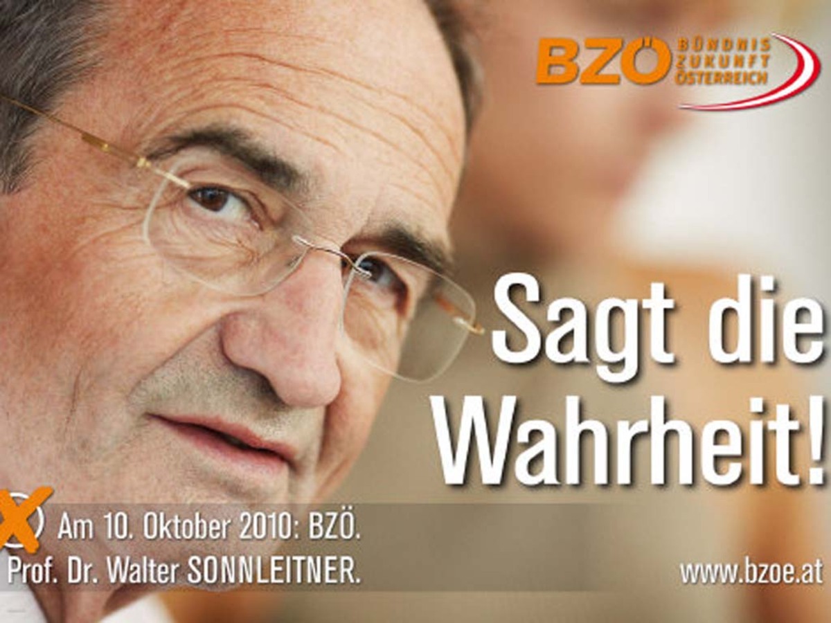 ... oder "Sagt die Wahrheit!" allein werden wohl nicht für den Einzug in den Landtag reichen. Die Plakate bekommen aber ohnehin nicht alle zu sehen. Denn die Stadt hat ein Plakatierverbot für das BZÖ an den Stadtein- und -ausfahrten verhängt. "Rote Zensur", sagt Sonnleitner.