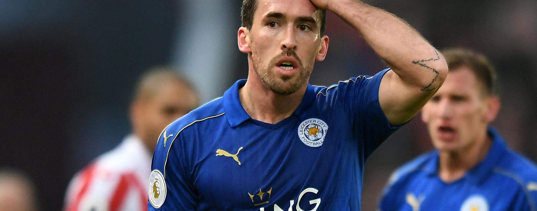 Leicester City's Christian Fuchs looks dejected