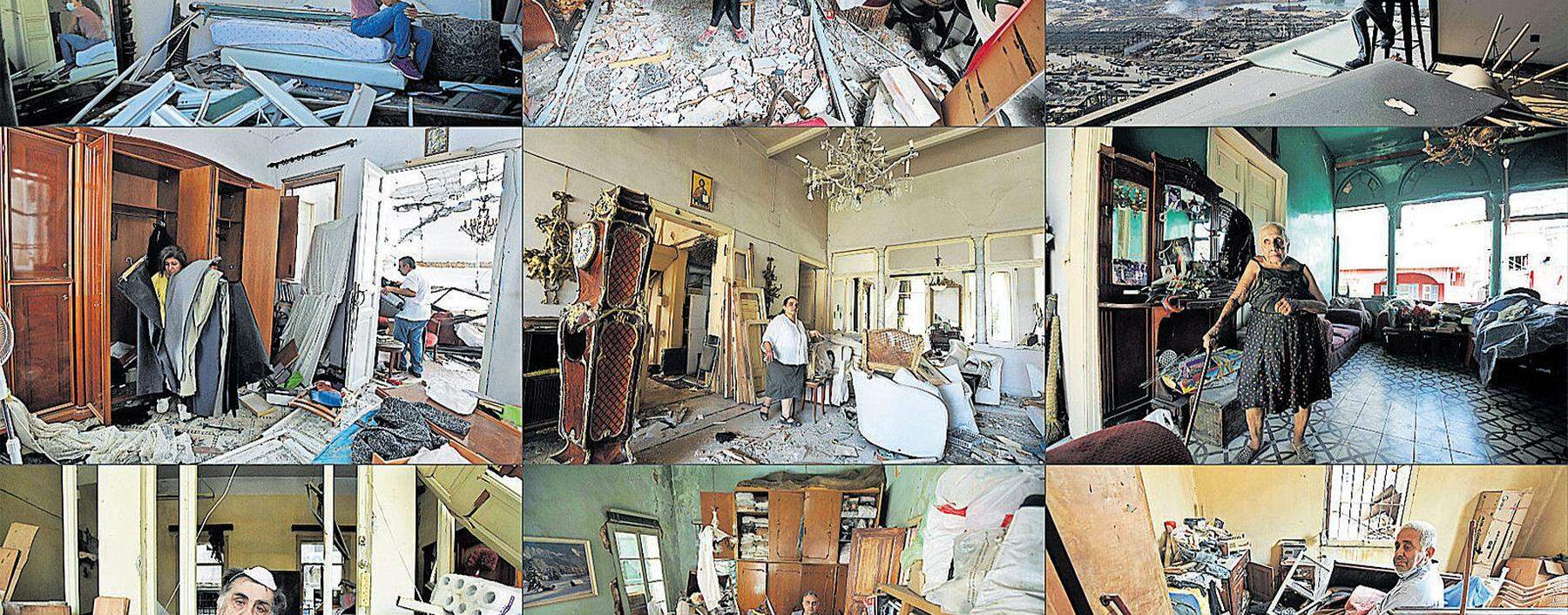 Ein Leben in Scherben: Bewohner der libanesischen Hauptstadt in ihren zerstörten Wohnungen.
