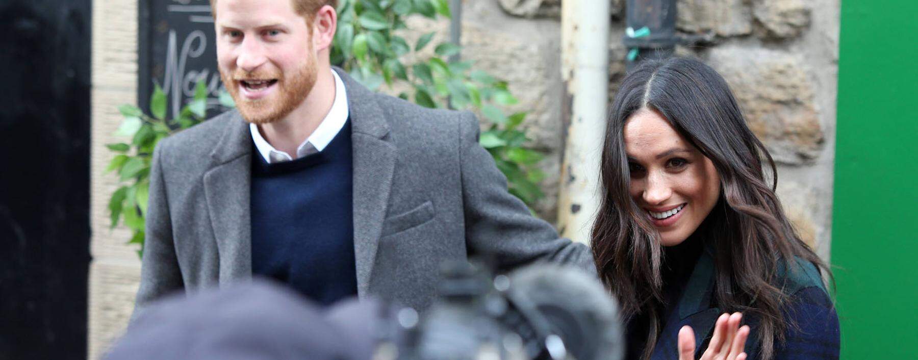 Prince Harry and Meghan Markle are pictured as they visit Social Bite in Edinburgh Scotland Socia