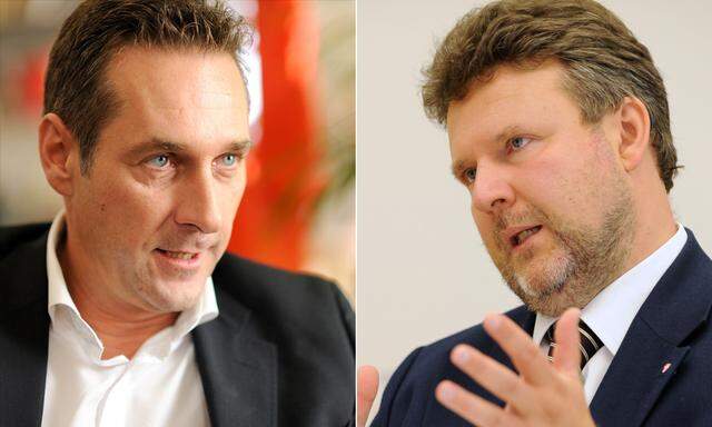 Der eine will Bürgermeister werden, der andere gilt als wahrscheinlicher Nachfolger von Michael Häupl: Heinz-Christian Strache, FPÖ-Chef und Spitzenkandidat für die Wien-Wahl (li.), und SPÖ-Wohnbaustadtrat Michael Ludwig (re. )