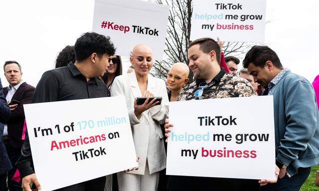 Demonstrationen gegen ein Tiktok-Verbot vor dem US-Kapitol.