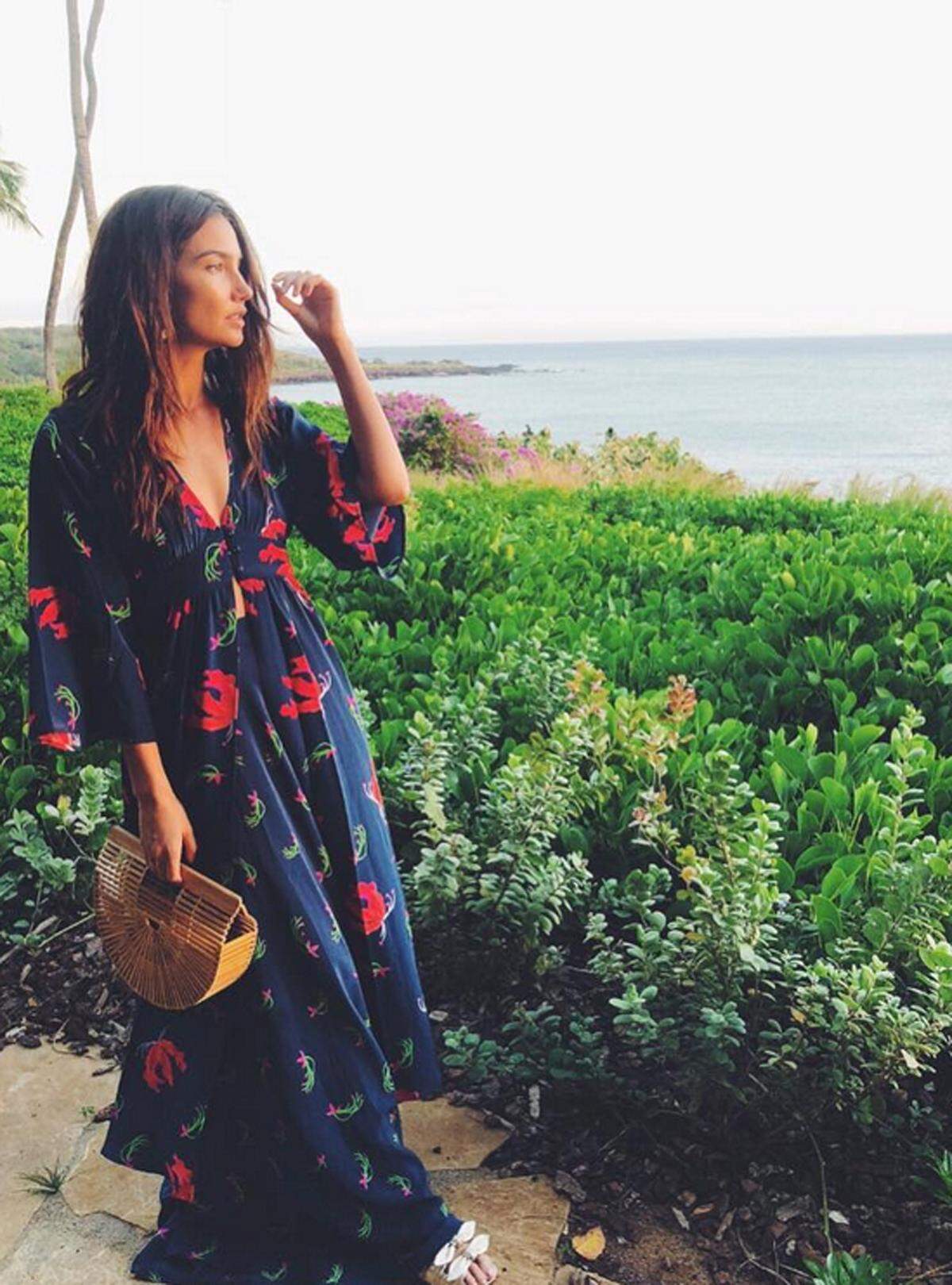 Victoria's Secret Engel Lily Aldridge genoss die Sonne auf Lanai City in Hawaii.