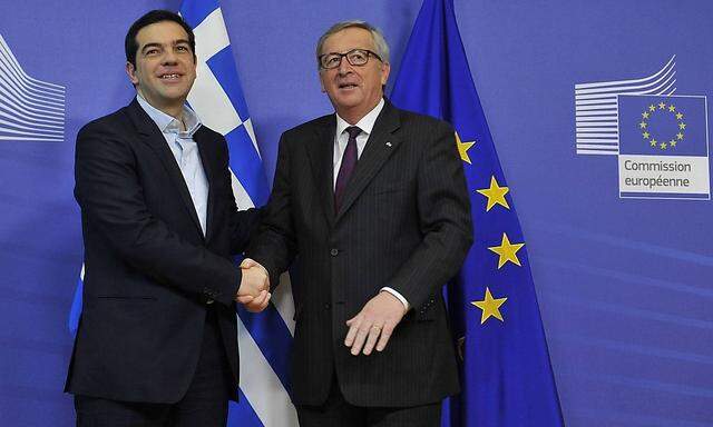 Noch sind sie sich nicht sehr einig: Griechenlands Ministerpräsident Alexis Tsipras (li.) und EU-Kommissionspräsident Jean-Claude Juncker.