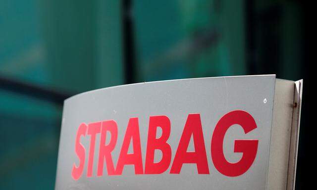 FILE PHOTO: The logo of Austrian constructon firm Strabag SE is pictured at its headquarters in Vienna