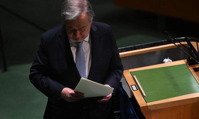 Archivbild von António Guterres im UN-Sitz in New York.