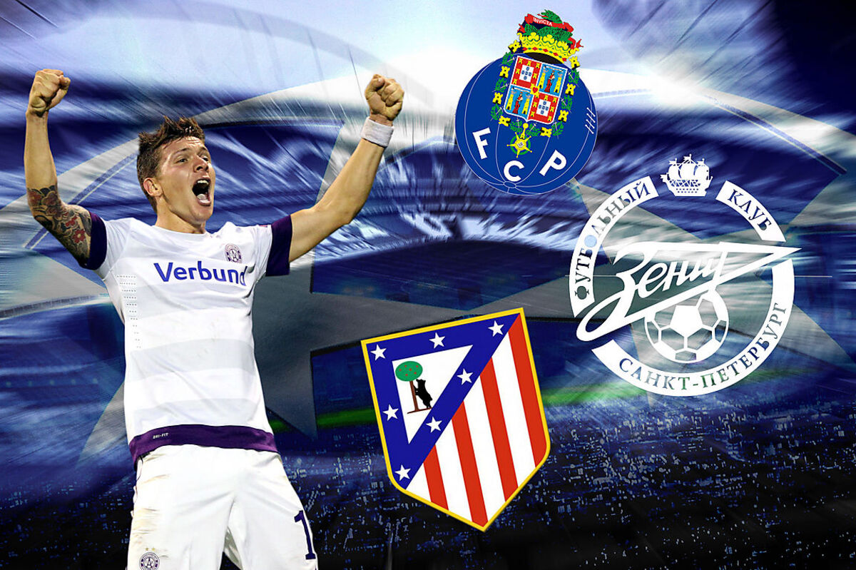 Mittwoch, 18.09.2013:Austria Wien - FC Porto (20.45 Uhr MESZ)Atletico Madrid - Zenit St. Petersburg (20.45)Dienstag, 1.10.2013:Zenit St. Petersburg - Austria Wien (18.00 Uhr MESZ)FC Porto - Atletico Madrid (20.45 Uhr)Dienstag, 22.10.2013:FC Porto - Zenit St. Petersburg (20.45)Austria Wien - Atletico Madrid (20.45)Mittwoch, 6.11.2013:Zenit St. Petersburg - FC Porto (18.00)Atletico Madrid - Austria Wien (20.45)Dienstag, 26.11.2013:FC Porto - Austria Wien (20.45)Zenit St. Petersburg - Atletico Madrid (18.00)Mittwoch, 11.12.2013:Austria Wien - Zenit St. Petersburg (20.45)Atletico Madrid - FC Porto (20.45)