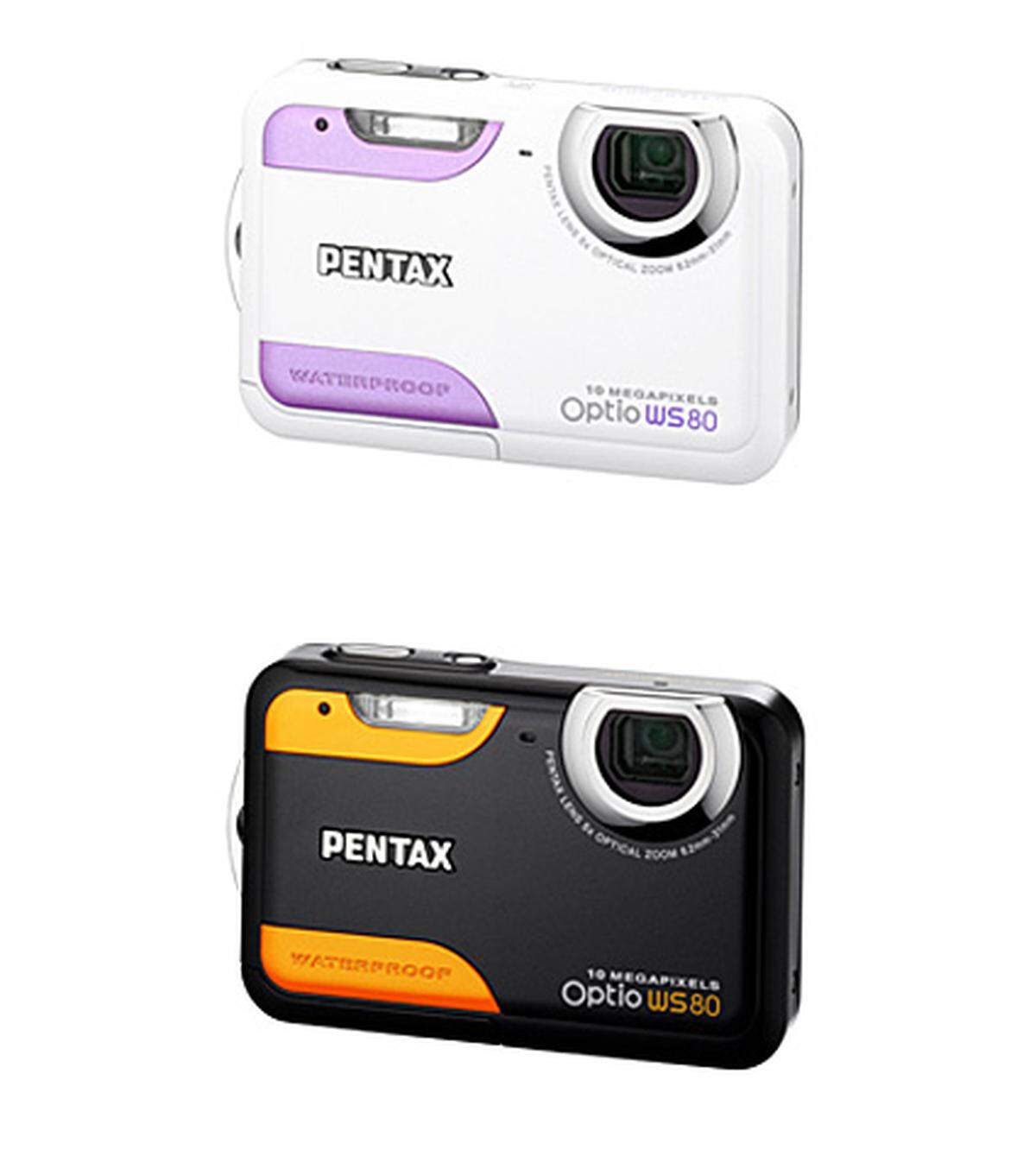 Pentax bietet seine Outdoor-Kamera WS80 jetzt im Doppelpack für Pärchen an. Einmal in schwarz für Männer und einmal in weiß für Frauen. Die WS80 ist ein wasserfester, stoß- und kälteresistenter, staubgeschützter 10-Megapixler im Hosentaschenformat. Als Spaßkamera für Winter- oder Sommerurlaub ist die bunte Cam also bestens gerüstet. Dem Kombiangebot liegen deshalb auch zwei passende Badetücher bei. Rund 500 Euro.
