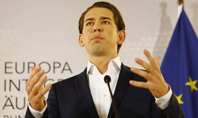 Austria's Foreign Minister Sebastian Kurz addresses a news conference in Vienna