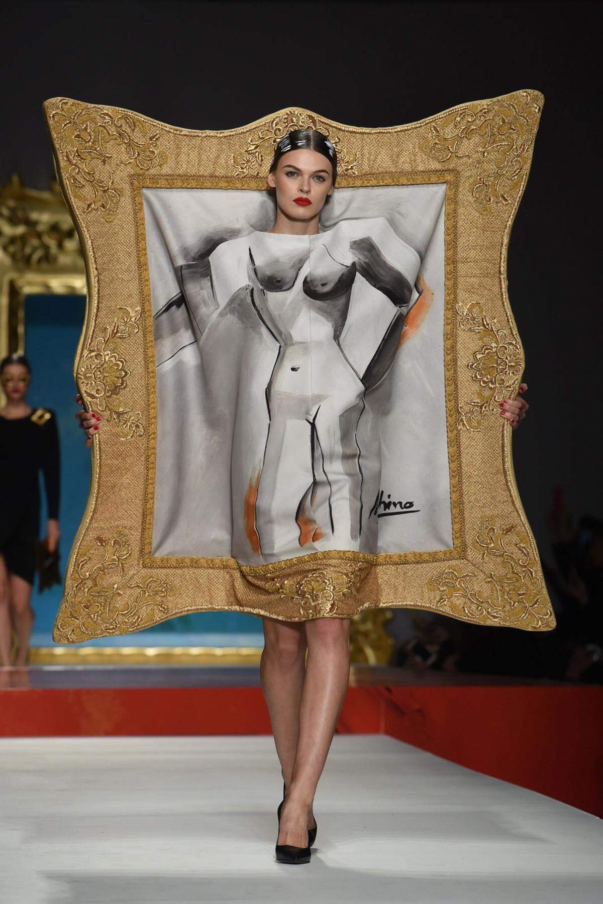Model oder Gemälde? Jeremy Scott interpretierte Mode als Kunst ganz augenscheinlich.