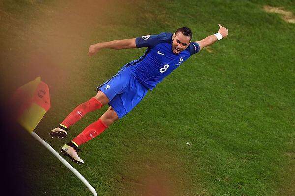 Frankreichs Mann für späte Tore: Payet bejubelt sein Tor zum 2:0 gegen Albanien in der Nachspielzeit.