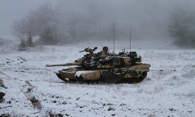 Ein Abrams-Panzer während einer Übung 2020
