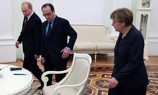 Putin, Hollande, Merkel 