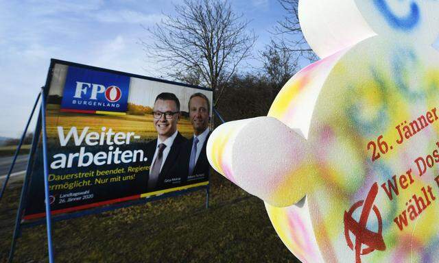 Symbolbild: Wahlwerbung im Burgenland von FPÖ und SPÖ