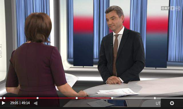 Innenminister Wolfgang Peschorn im ORF-"Report" am 17. September 2019