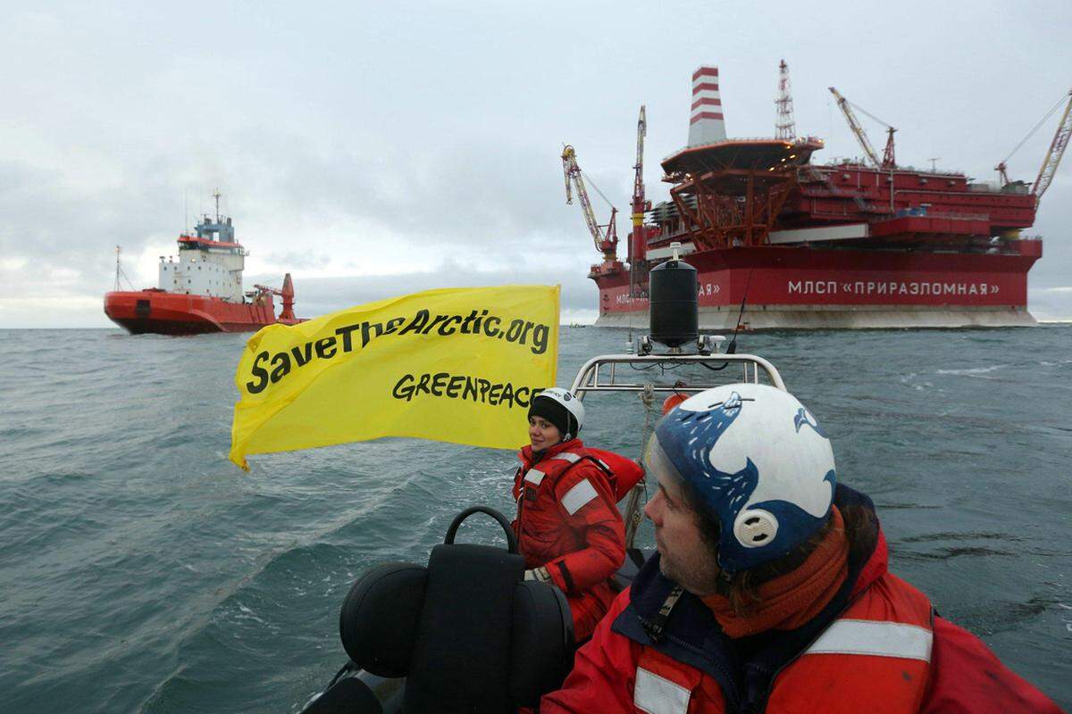 Nach rund 15 Stunden endete der Protest. Der Betrieb der Plattform sei währenddessen normal weitergegangen, teilte der russische Staatskonzern Gazprom nach Angaben der Agentur Interfax mit.