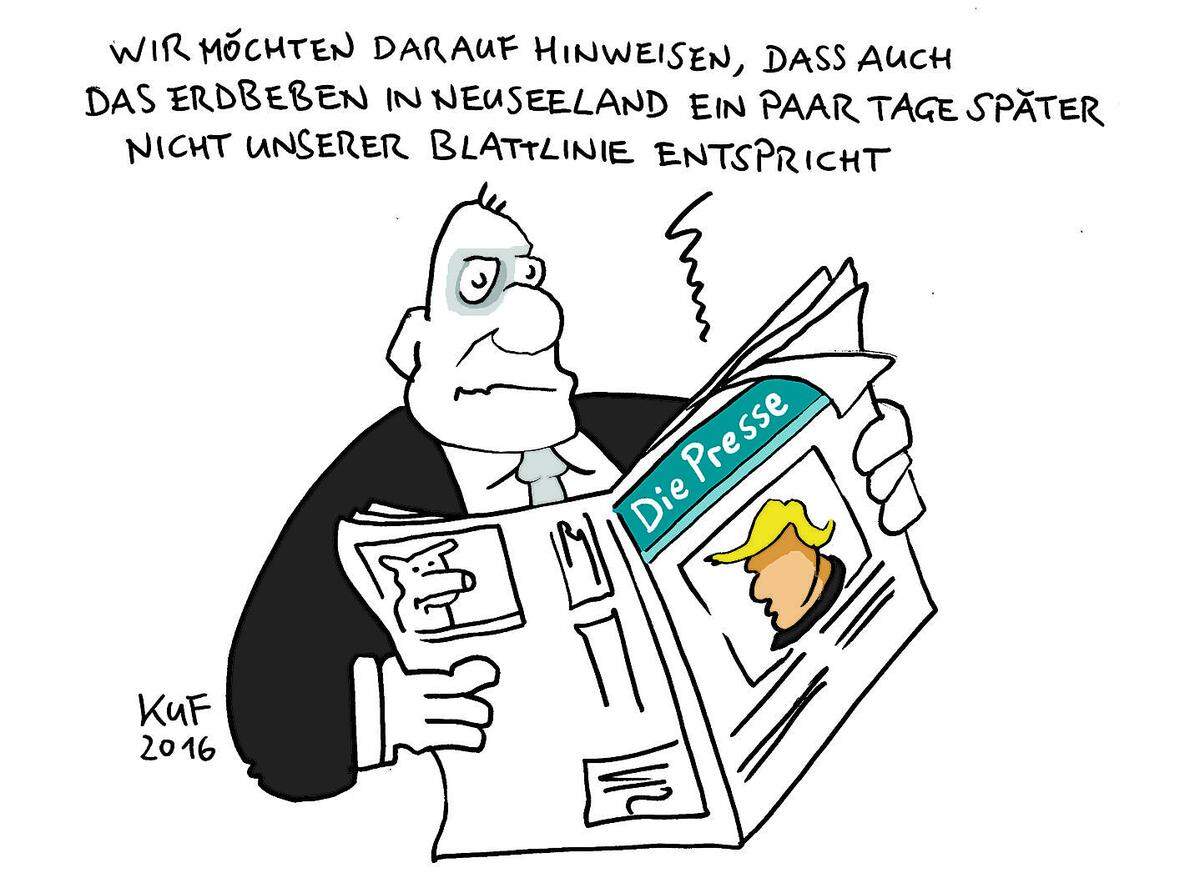 Zur Kolumne "Spiegelschrift" von Engelbert Washietl, diesmal unter dem Titel "Angenervt und leidensfähig Schreiben über Trump".