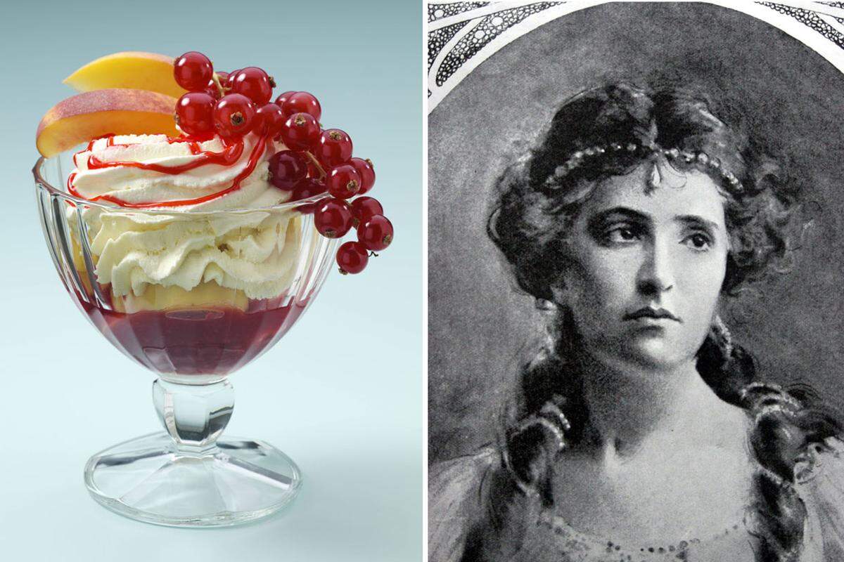 Für prominente Speise-Paten gibt es aber auch charmantere Gründe, zum Beispiel für die Kombination aus pochierten Pfirsichen auf Vanilleeis. Der französische Meisterkoch Auguste Escoffier widmete das Dessert der Sopranistin Nellie Melba, die von 1892 bis 1893 am Londoner Royal Opera House gastierte. 