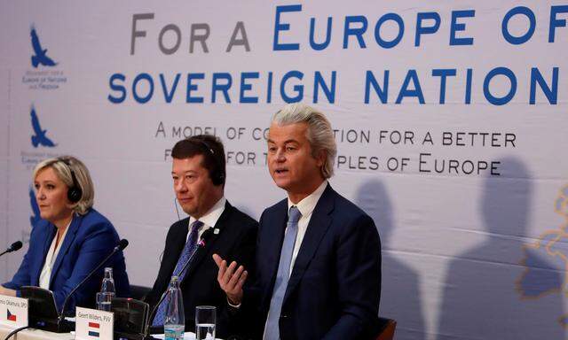 An dem Kongress der EU-Parlamentsfraktion „Europa der Nationen und der Freiheit“ (ENF) nahmen unter anderem der Niederländer Geert Wilders und die Französin Marine Le Pen teil.
