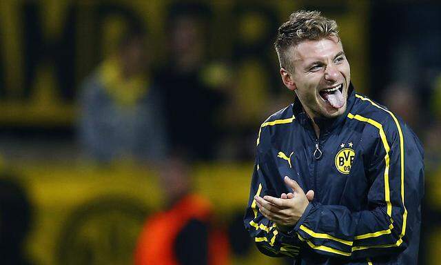 Dortmund  Immobile celebrates after defeating Arsenal in Champions League soccer match in Dortmund 