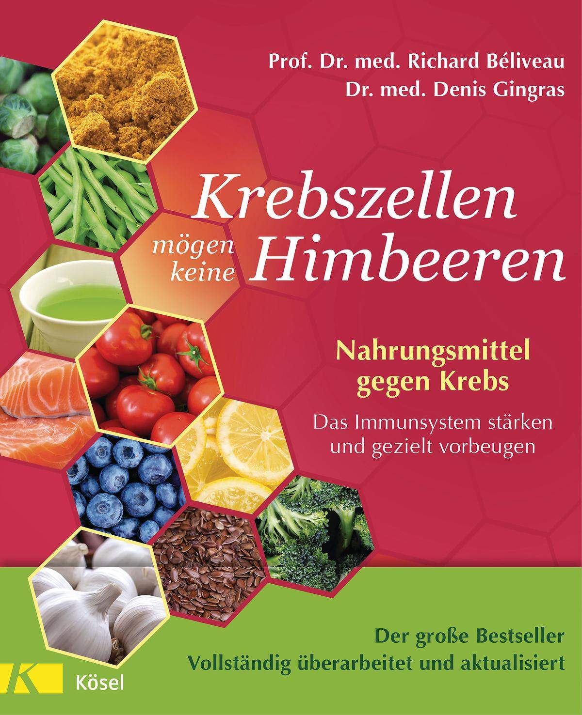 Platz 6Krebszellen mögen keine HimbeerenNahrungsmittel gegen Krebs. Das Immunsystem stärken und gezielt vorbeugen.von Richard Béliveau und Denis Gingras Den Unterschied zwischen gesunder und ungesunder Ernährung muss man nicht mehr groß erklären. Wir kennen ihn alle – nur halten wir uns eben nicht alle daran. Dass es aber Lebensmittel gibt, die der Entstehung von Tumoren im Körper aktiv entgegenwirken, darüber sollten wir Bescheid wissen. Die beiden Autoren schaffen es auf einfache und verständliche Weise, uns über diesen Zusammenhang aufzuklären. Nach einer Übersicht zum Thema Krebsentstehung gehen sie gezielt auf die zehn besten Lebensmittel im Kampf gegen entartende Zellen und wachsende Tumore ein: Was zeichnet sie aus? Bei welchen Arten von Krebs können sie präventiv wirken? Wie oft und in welcher Menge sollte man sie genießen?