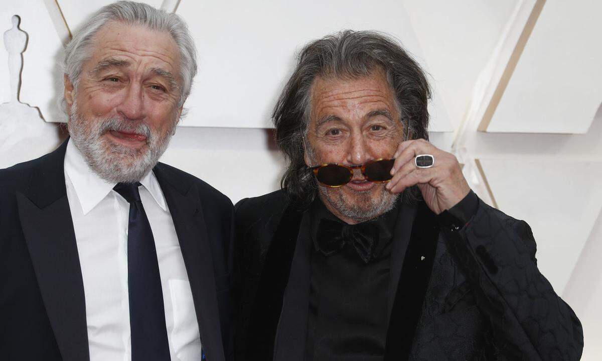 Auch sie waren da: Die zwei Hollywood-Urgesteine Robert de Niro und Al Pacino, die beide im oscarnominierten Film "The Irish Men" mitspielten. Pacino war dafür als bester Nebendarsteller nominiert. Preise bekamen sie diesmal allerdings keine.