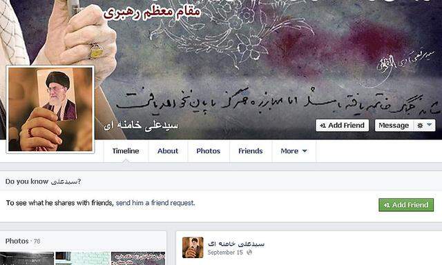 Auch der iranische Religionsführer Ali Khamenei hat ein Facebook-Profil.