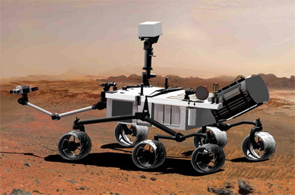 Im Weltall sind Roboter längst nichts neues. Die Nasa erforscht schon seit Jahrzehnten mit unbemannten Sonden und Fahrzeugen unser Sonnensystem. Dieser Entwurf stellt ein mögliches Mars Science Laboratory dar.
