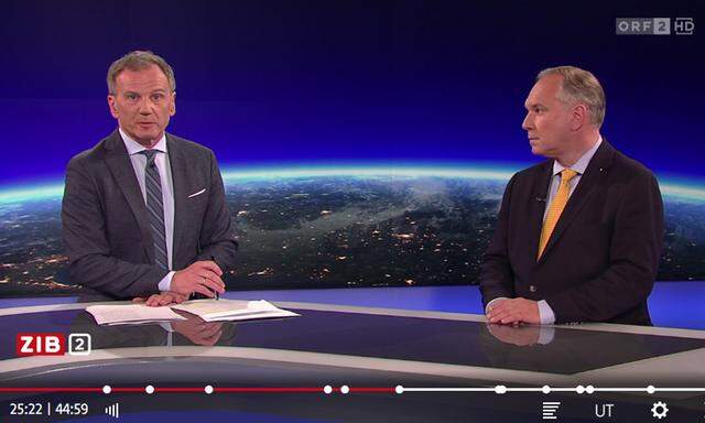 Wolf und Rosenkranz in der ORF-Sendung "ZiB2" am 27. Mai 2019