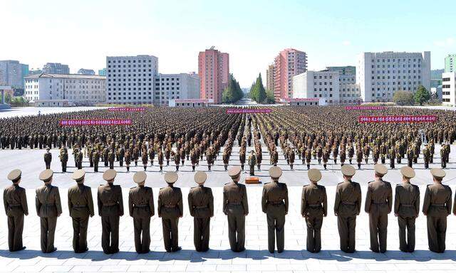 Zackiger Protest in Nordkorea: Anti-US-Kundgebung am vergangenen Samstag in Pjöngjang.