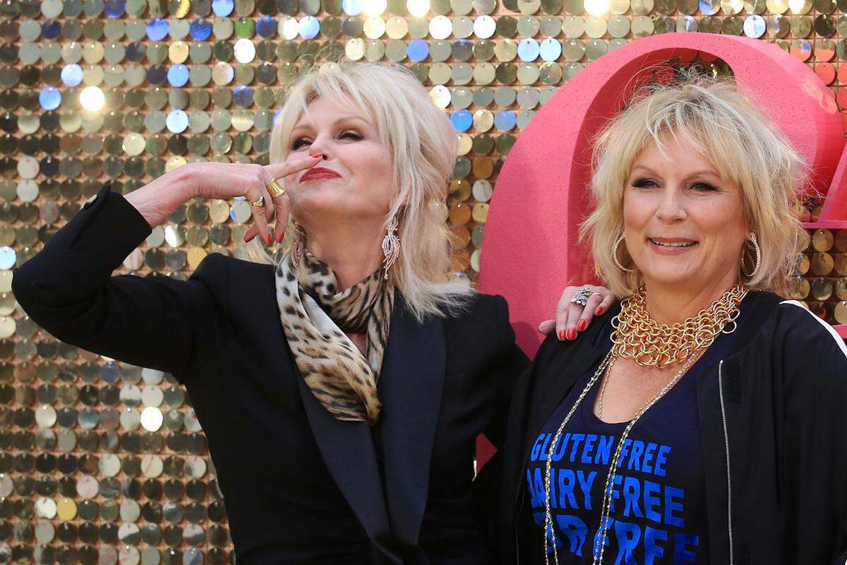 Diese beiden Damen wurden bei der gestrigen Premiere zu "Absolutely Fabulous" - oder wie Kenner kürzen "AbFab" - am schmerzlichsten vermisst: Jennifer Saunders (rechts) vulgo Edina "Eddy" Monsoon und ihre beste Filmfreundin Joanna Lumley vulgo Patsy Stone.  