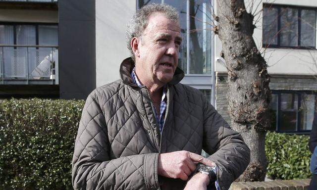 Television presenter Jeremy Clarkson leaves an address in London