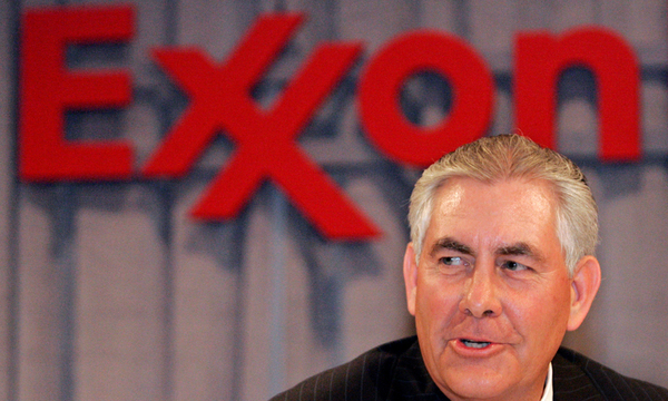 Chairman and chief executive officer Rex W. Tillerson speaks at a news conference following the annual shareholders´ meeting of ExxonMobil in Dallas