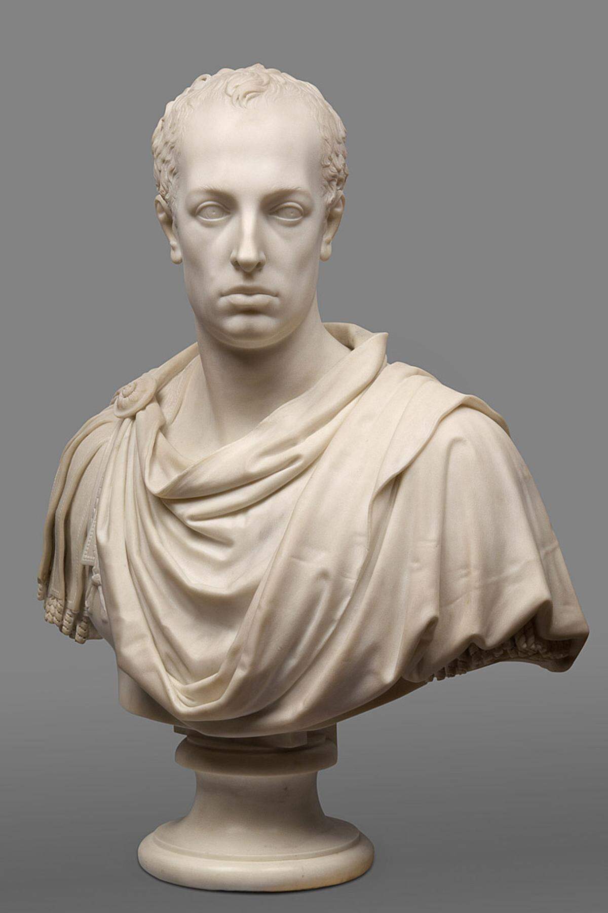 "Büste Kaiser Franz I." von Antonio Canova, 1805 datiert, Venedig Stein, Carrara-Marmor, originaler Steinsockel dreieckig (c) KHM 