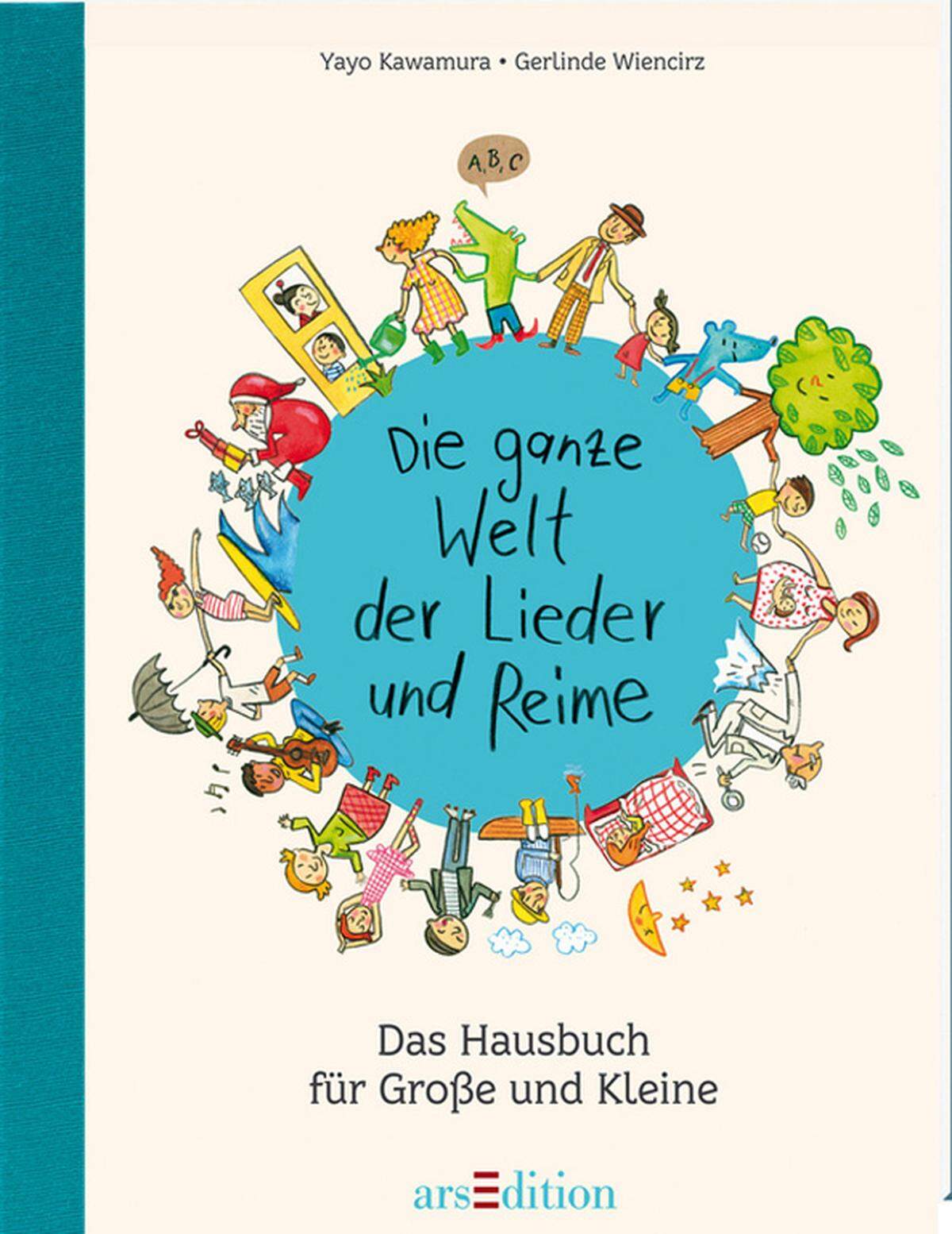 Das Hausbuch "Die ganze Welt der Lieder und Reime" bietet über hundert Seiten voll mit Liedern, Reimen, Fingerspielen und Gedichten. Von altmodisch ("Froh zu sein bedarf es wenig") bis modern ("Anne Kaffeekanne") wird mit fröhlichen Illustrationen ein weites Feld abgedeckt. So findet man etwa in der Kategorie "Der Sandmann ist da" ein Gedicht von Joseph von Eichendorff ebenso wie das durch Heinz Rühmann bekannt gewordene  Gutenachtlied "La-Le-Lu" oder "Der Mond ist aufgegangen".Erschienen bei ars edition. 