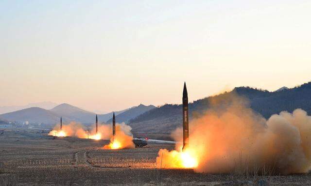 Ein Raketentest in Nordkorea.