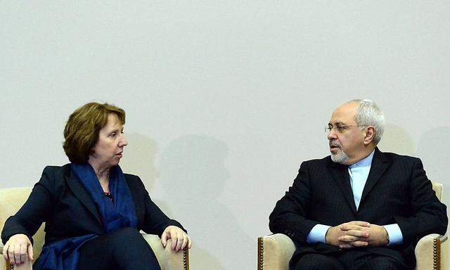 Ashton mit dem iranischen Außenminister Javad Zarif 