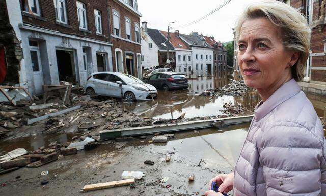 Heavy rainfalls, in Pepinster, Belgium