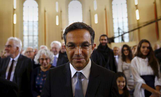 German writer Navid Kermani arrives for the ceremony to receive the Peace Prize of the German book trade (Friedenspreis des Deutschen Buchhandels) at the Church of St. Paul in Frankfurt