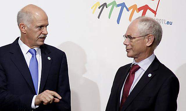 Papandreou mit Herman Van Rompuy