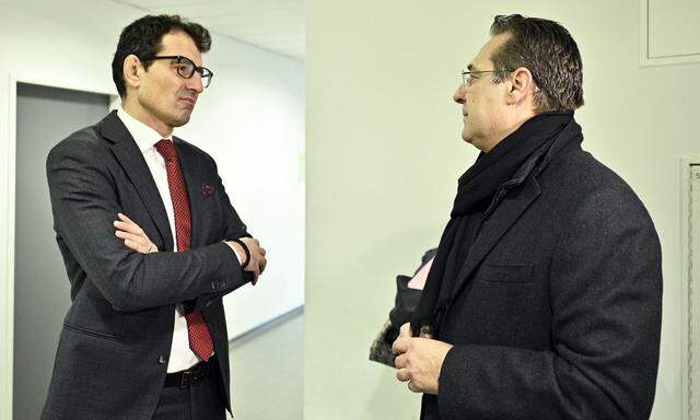  Anwalt Michael Rami und FPÖ-Obmann Heinz Christian Strache 